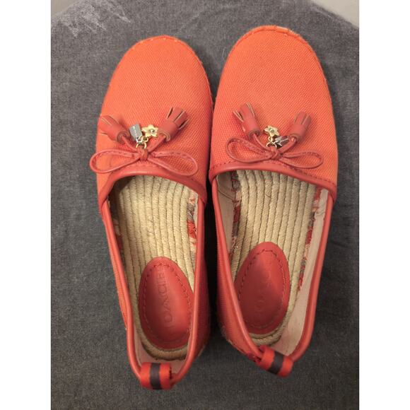 Coach Designer Madison orange bow espadrilles 5.5 - Picture 4 of 10